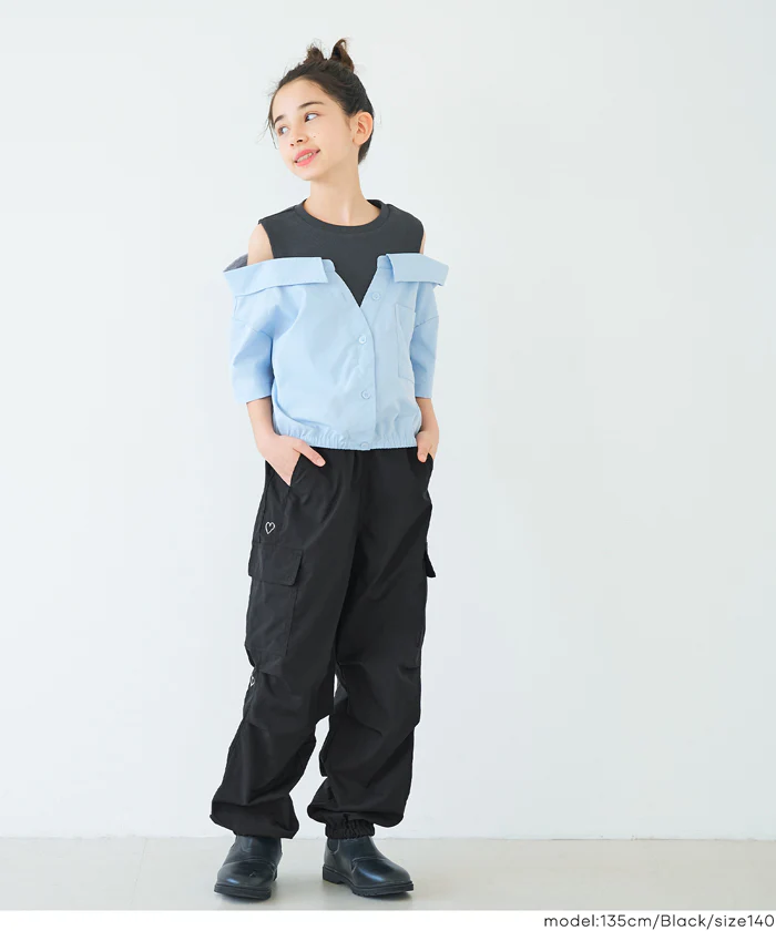 ハート刺繍ジョガーパンツ キッズ メール便不可 - Image 2