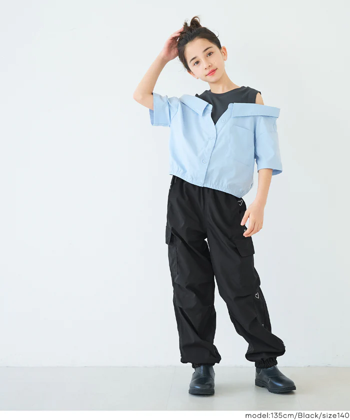 ハート刺繍ジョガーパンツ キッズ メール便不可 - Image 5