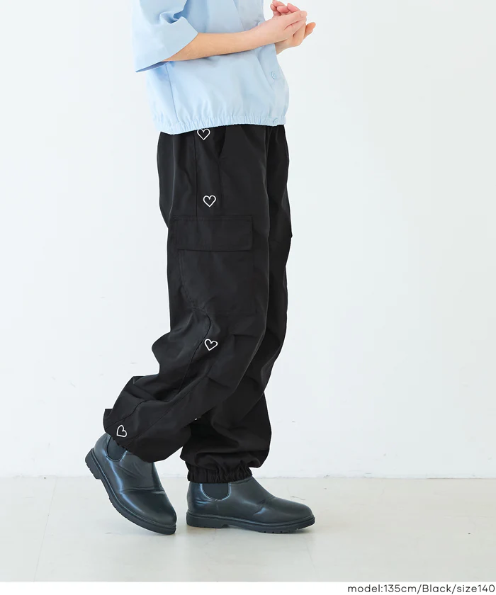 ハート刺繍ジョガーパンツ キッズ メール便不可 - Image 6