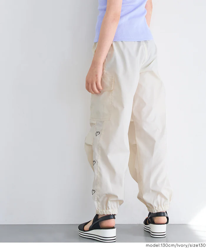 ハート刺繍ジョガーパンツ キッズ メール便不可 - Image 9