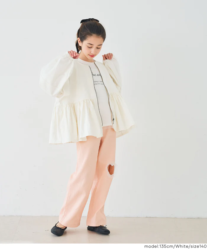 親子お揃いデニムギャザーアウター キッズ メール便不可 - Image 10