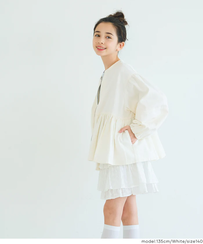 親子お揃いデニムギャザーアウター キッズ メール便不可 - Image 9