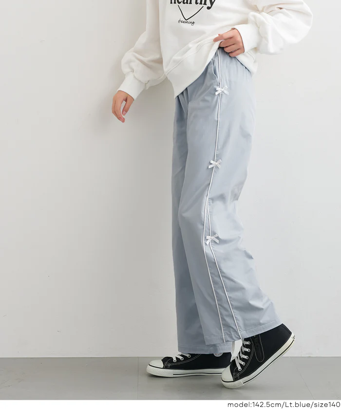 セール★2490円→1990円 【DAILY WARM】裏微起毛サイドラインリボンパンツ キッズ メール不可 - Image 4