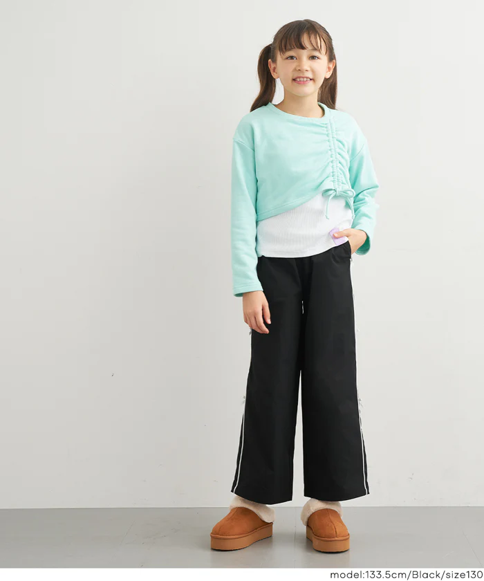 セール★2490円→1990円 【DAILY WARM】裏微起毛サイドラインリボンパンツ キッズ メール不可 - Image 8