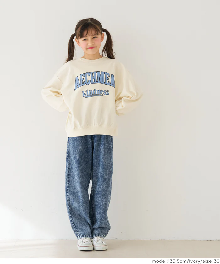 セール★1290円→790円 親子お揃いT-スウェットロゴビッグシルエット キッズ メール便不可 - Image 3