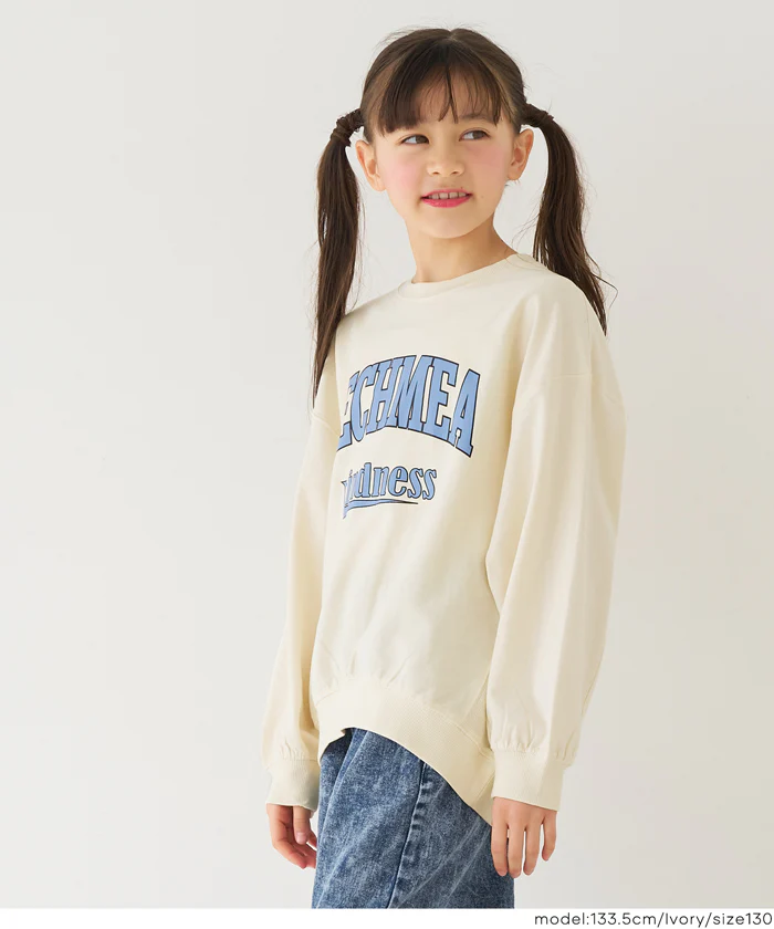 セール★1290円→790円 親子お揃いT-スウェットロゴビッグシルエット キッズ メール便不可 - Image 4