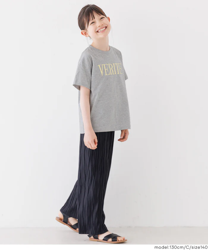 親子お揃いクルーネックロゴTシャツ キッズ メール便不可 - Image 10