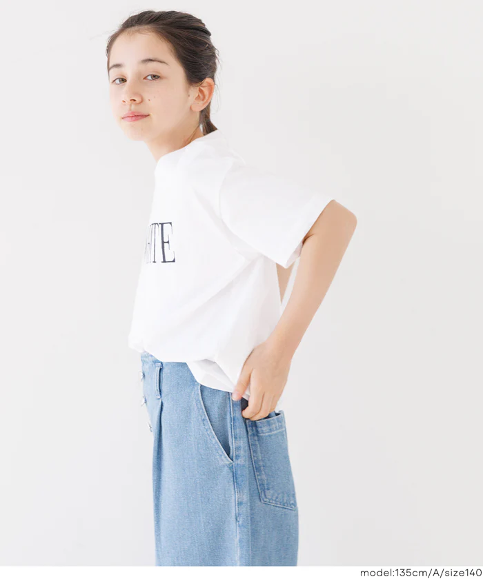 親子お揃いクルーネックロゴTシャツ キッズ メール便不可 - Image 5