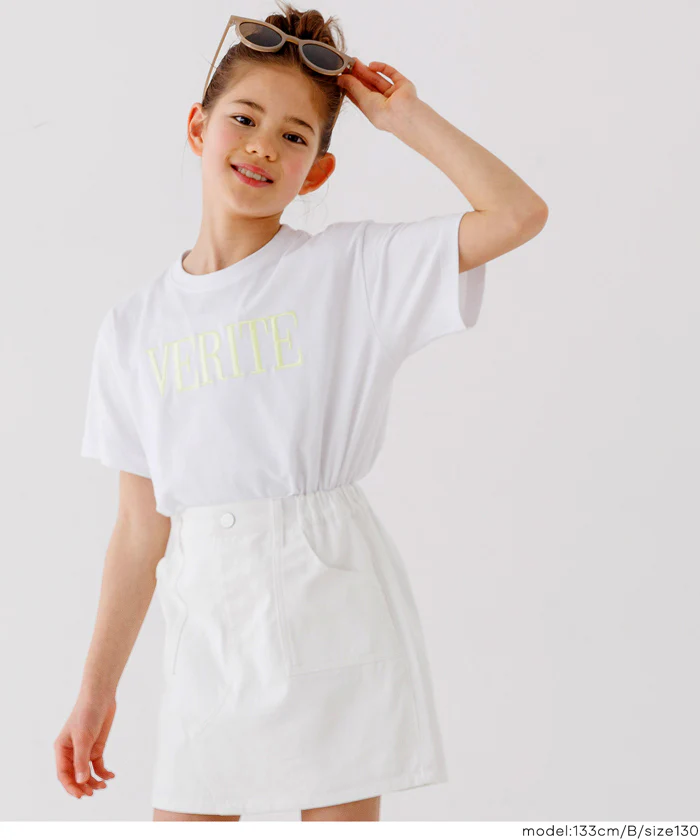 親子お揃いクルーネックロゴTシャツ キッズ メール便不可 - Image 7