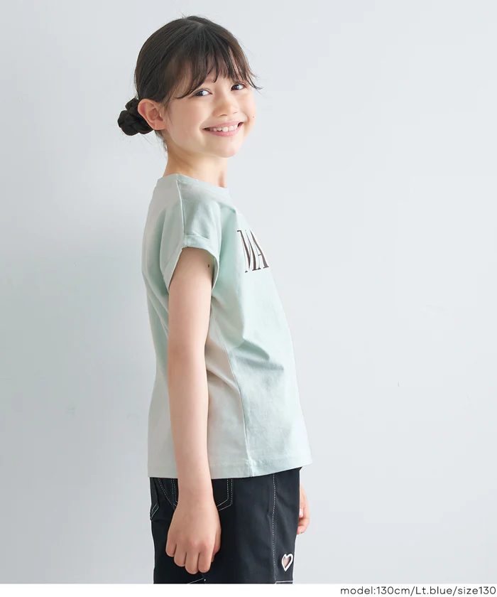 親子お揃いフレンチスリーブプリントTシャツ キッズ メール便可 - Image 5