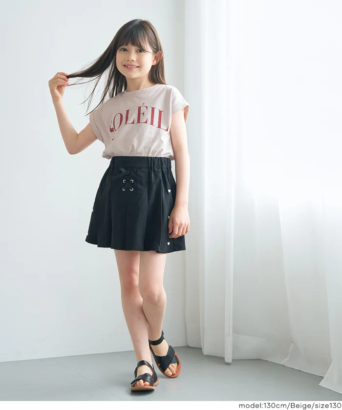 親子お揃いフレンチスリーブプリントTシャツ キッズ メール便可 - Image 9