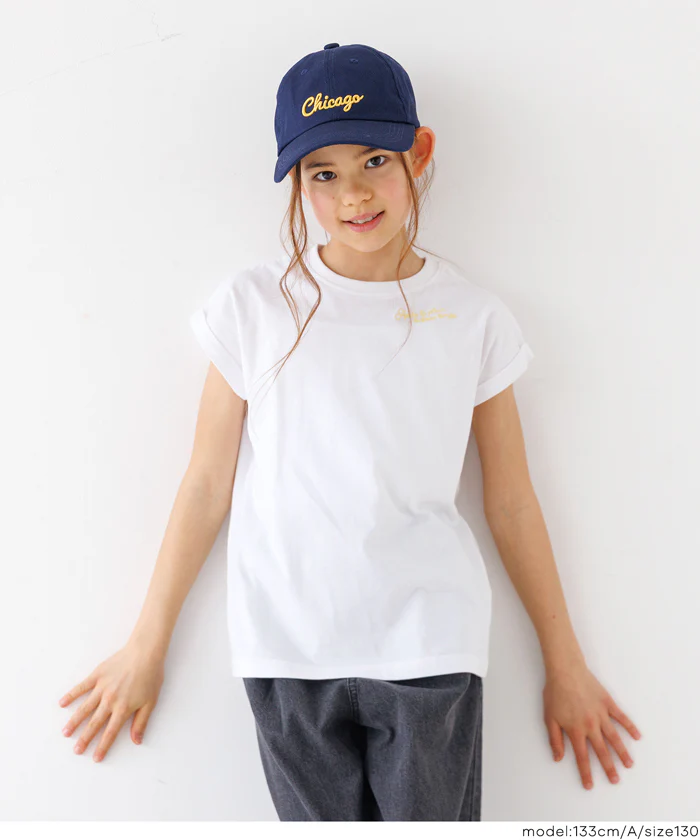 親子お揃いフレンチスリーブ刺繍Tシャツ キッズ メール便不可 - Image 12