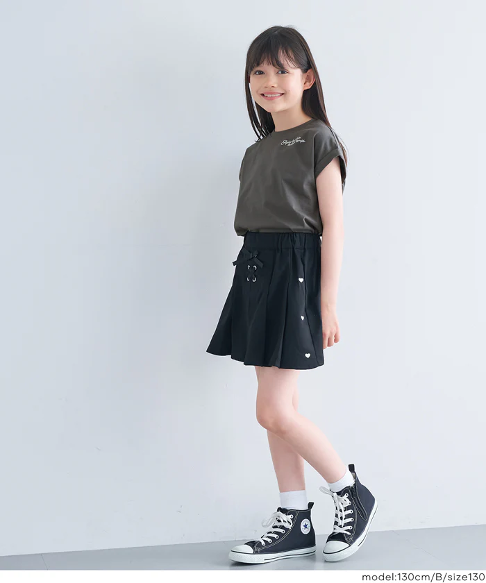 親子お揃いフレンチスリーブ刺繍Tシャツ キッズ メール便不可 - Image 14