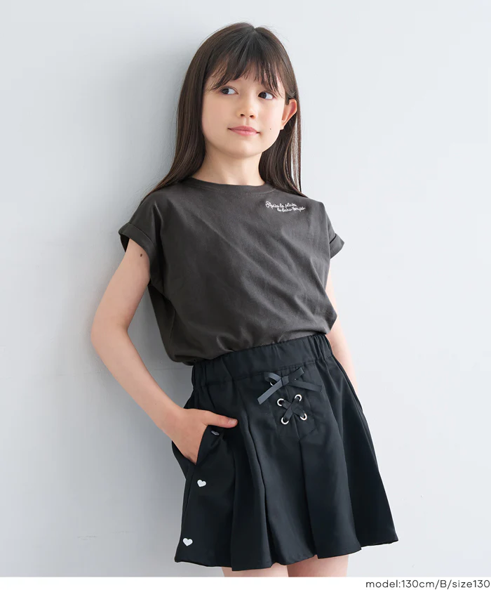 親子お揃いフレンチスリーブ刺繍Tシャツ キッズ メール便不可 - Image 15
