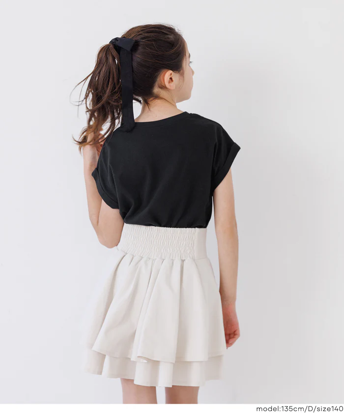 親子お揃いフレンチスリーブ刺繍Tシャツ キッズ メール便不可 - Image 9
