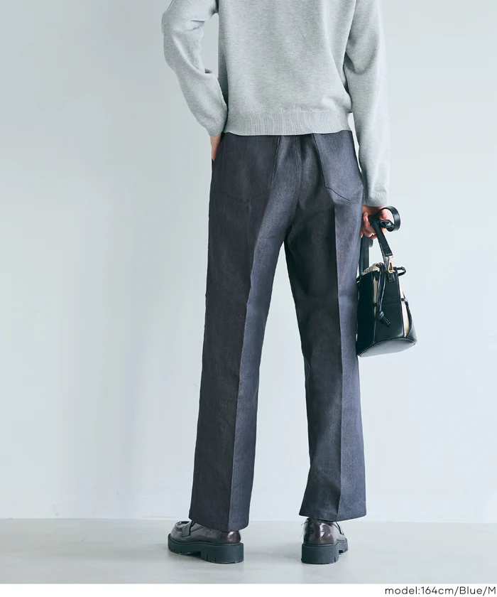 デニムライクワイドパンツ レディース メール便不可 - Image 5