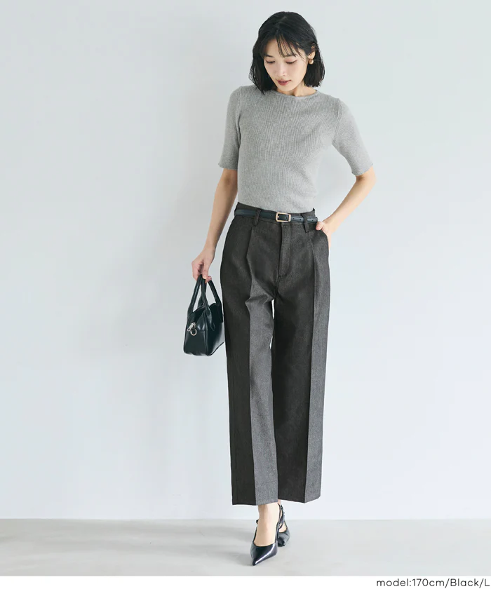 デニムライクワイドパンツ レディース メール便不可 - Image 7