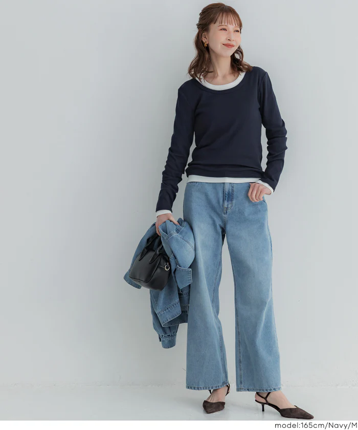 テレコリブUネックTシャツ レディース メール便不可 - Image 10