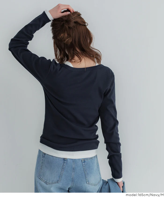 テレコリブUネックTシャツ レディース メール便不可 - Image 11