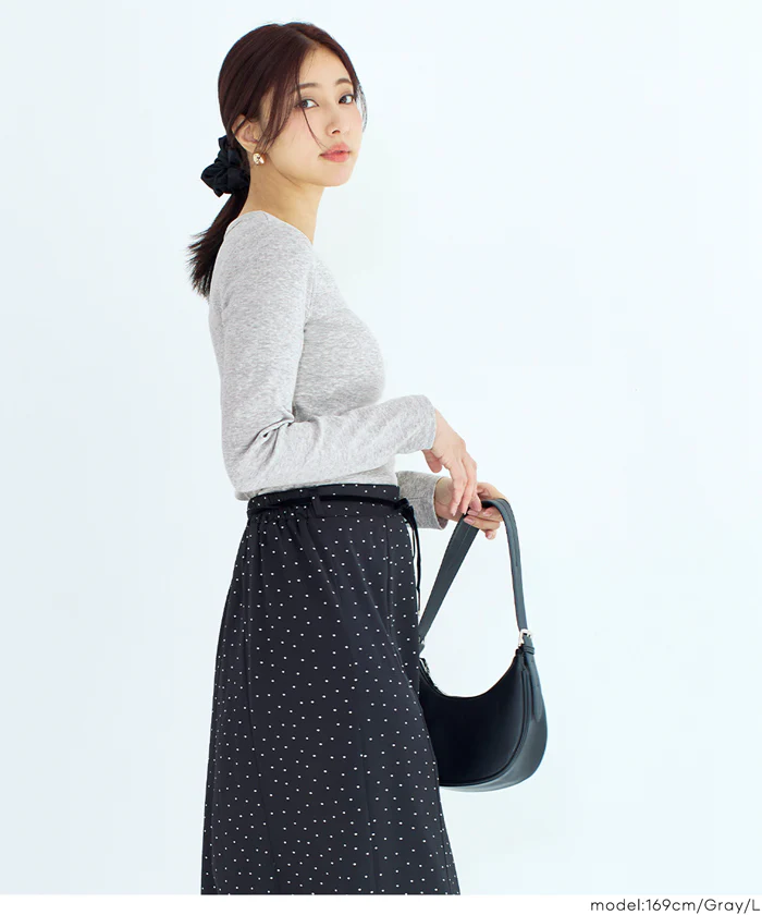 テレコリブUネックTシャツ レディース メール便不可 - Image 8