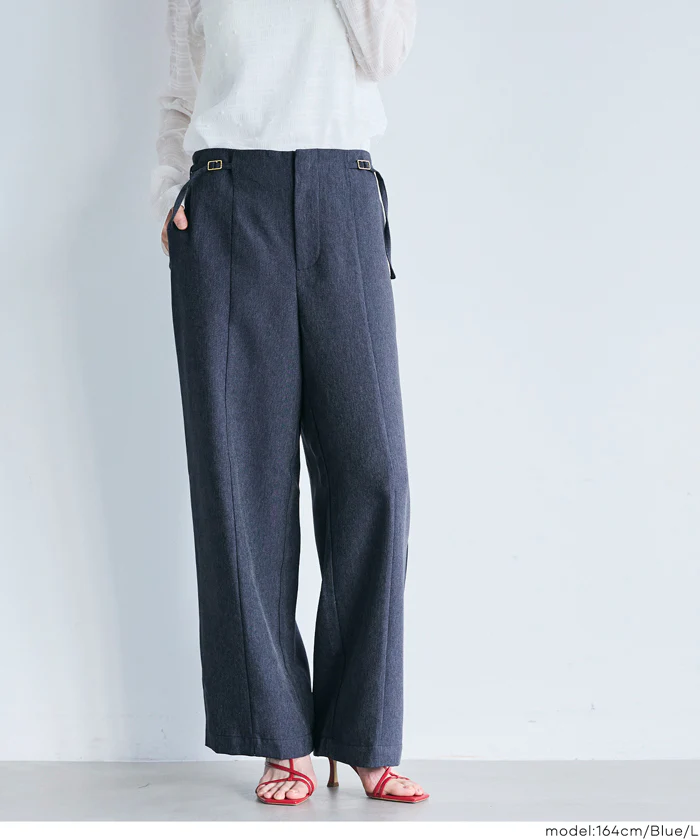 デニムライクワイドパンツ レディース メール便不可 - Image 2