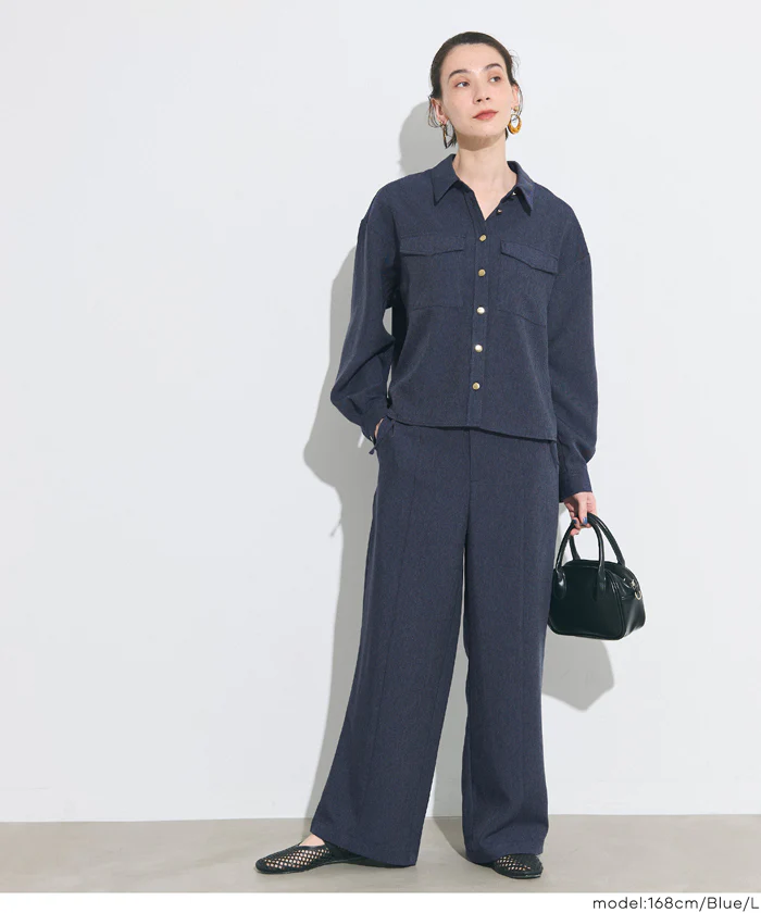 デニムライクワイドパンツ レディース メール便不可 - Image 6