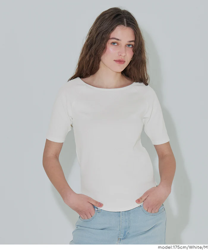 リブラグラン半袖Tシャツ レディース メール便不可 - Image 2