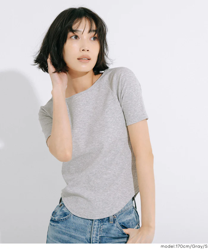 リブラグラン半袖Tシャツ レディース メール便不可 - Image 7