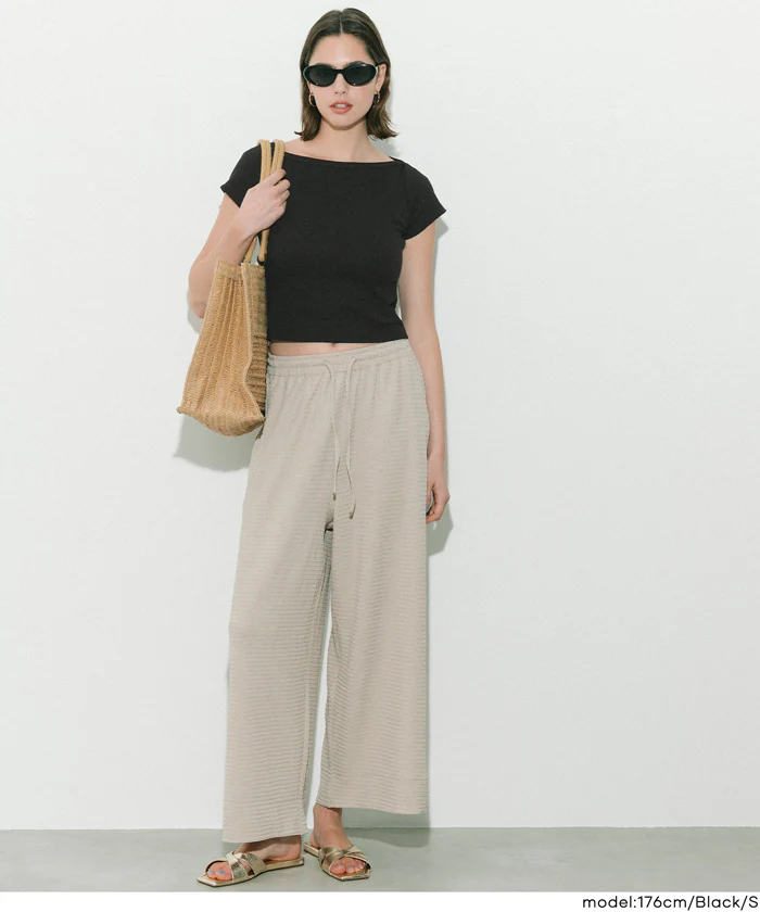 リブワイドネックTシャツ レディース メール便可 mrb - Image 11