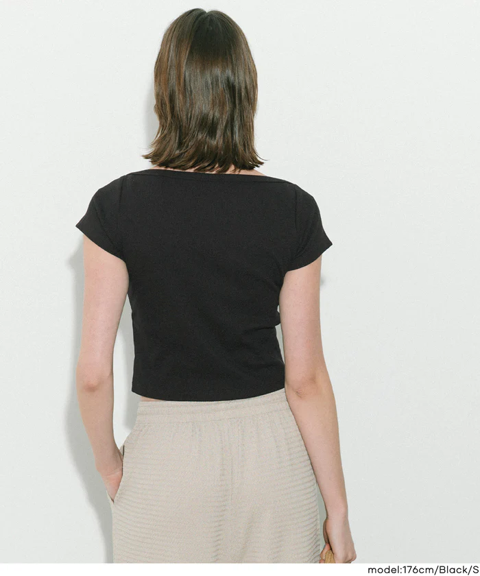 リブワイドネックTシャツ レディース メール便可 mrb - Image 9