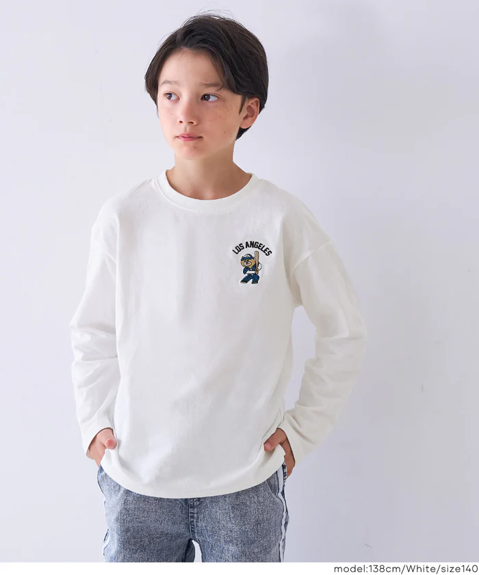 セール★990円→550円 ワンポイント刺繍長袖Tシャツ キッズ メール便不可 - Image 5