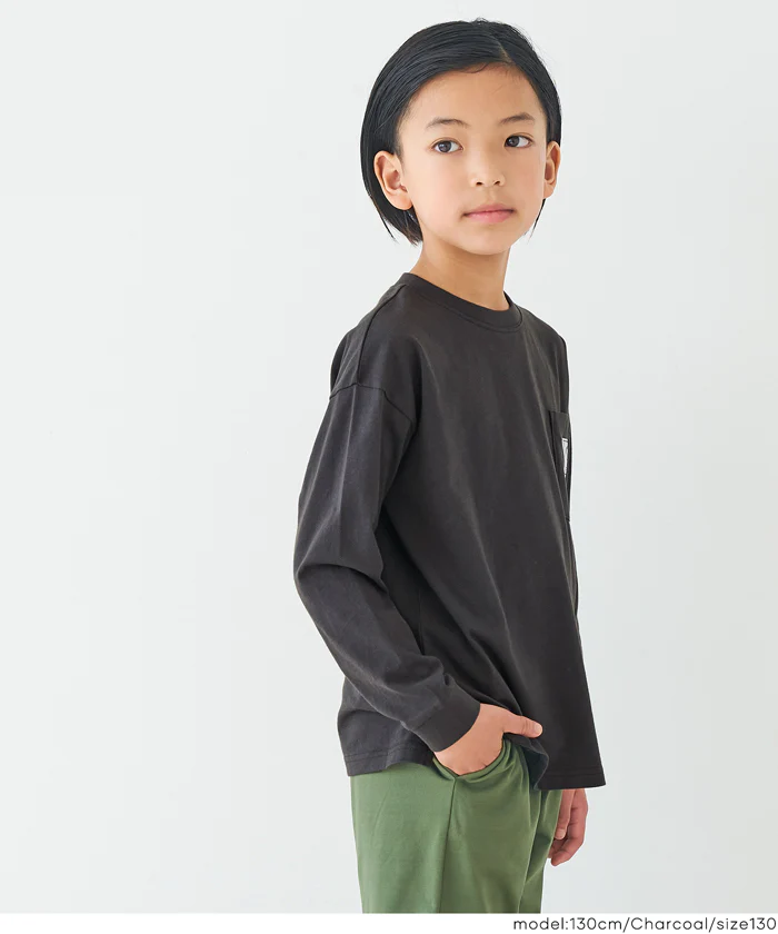 セール★890円→590円 ネームポケット長袖Tシャツ キッズ メール便不可 - Image 5