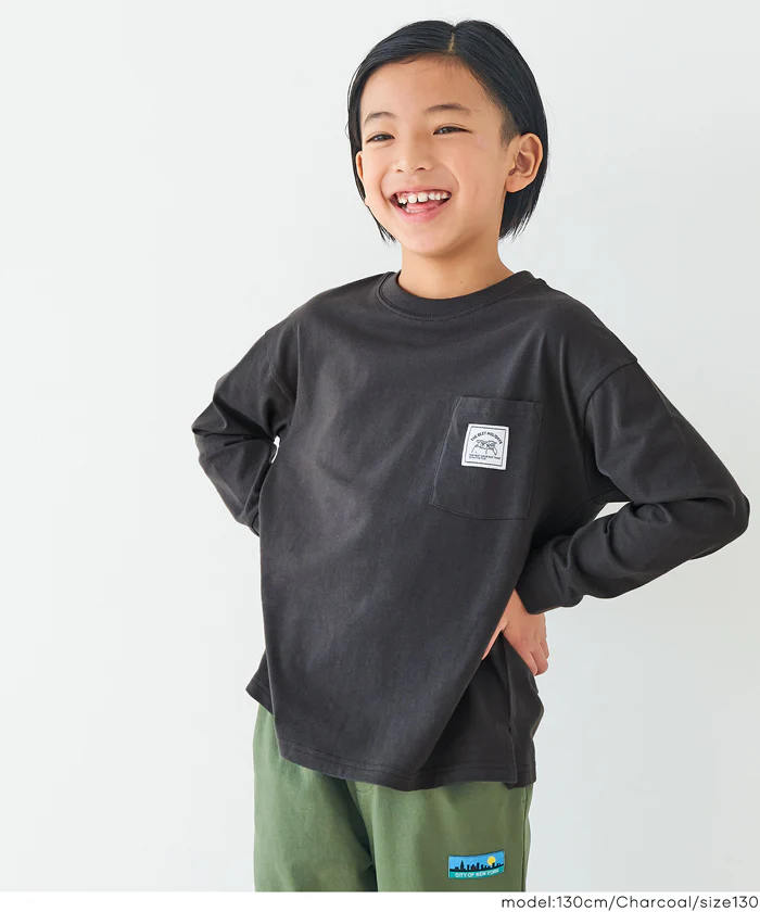 セール★890円→590円 ネームポケット長袖Tシャツ キッズ メール便不可 - Image 6
