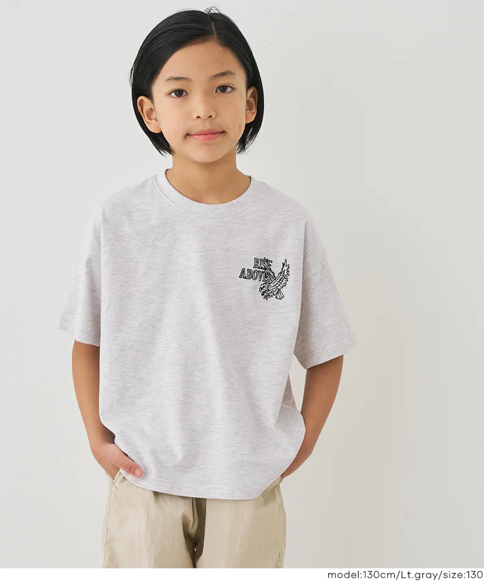 ワンポイント刺繍半袖Tシャツ キッズ メール便可 - Image 3