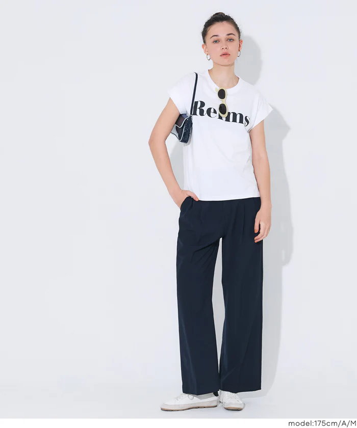 フレンチスリーブプリントTシャツ レディース メール便不可 - Image 2