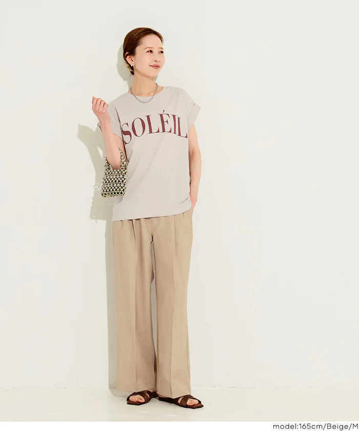 フレンチスリーブプリントTシャツ レディース メール便不可 - Image 5