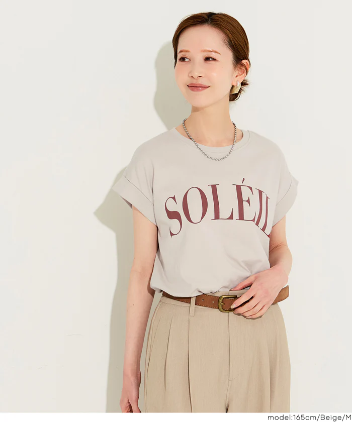フレンチスリーブプリントTシャツ レディース メール便不可 - Image 6