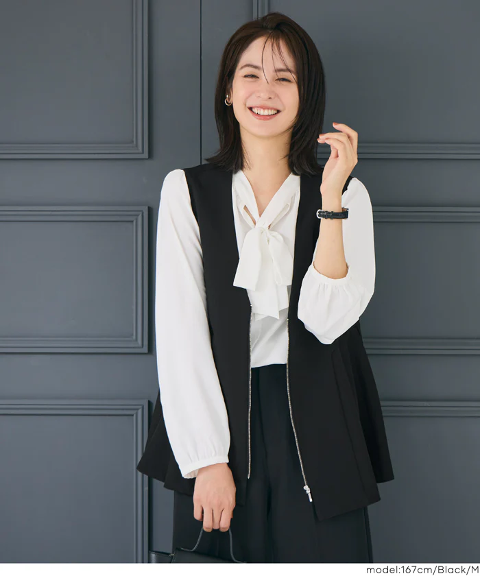 セール★2990円→2490円 タックペプラムベスト レディース メール便不可 - Image 11