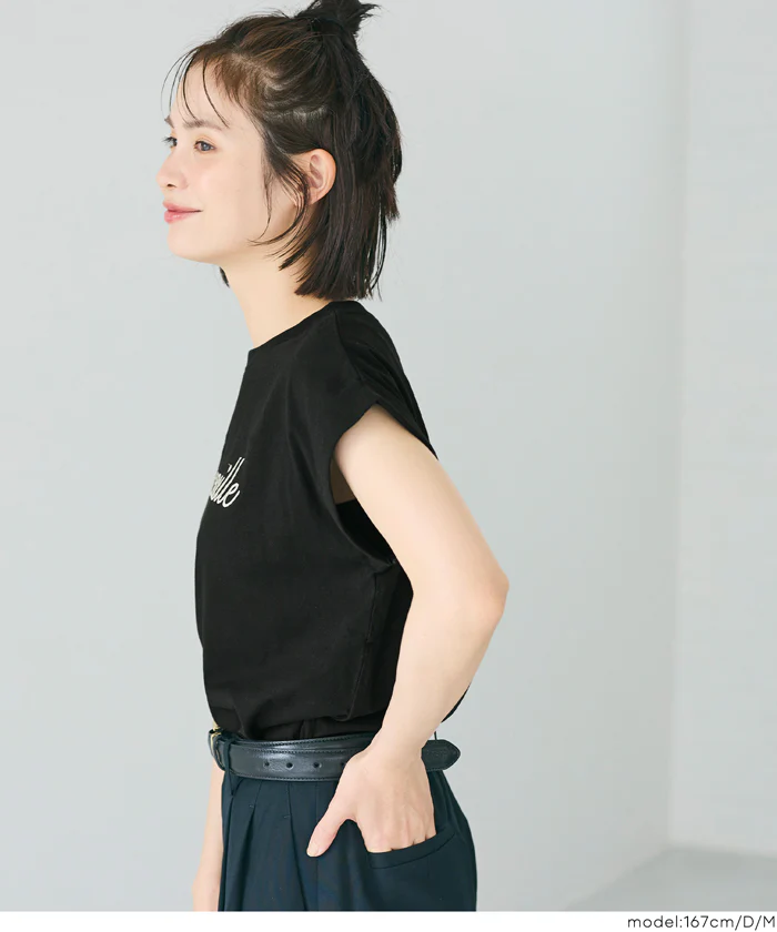 フレンチスリーブ刺繍Tシャツ レディース メール便可 mrb - Image 12