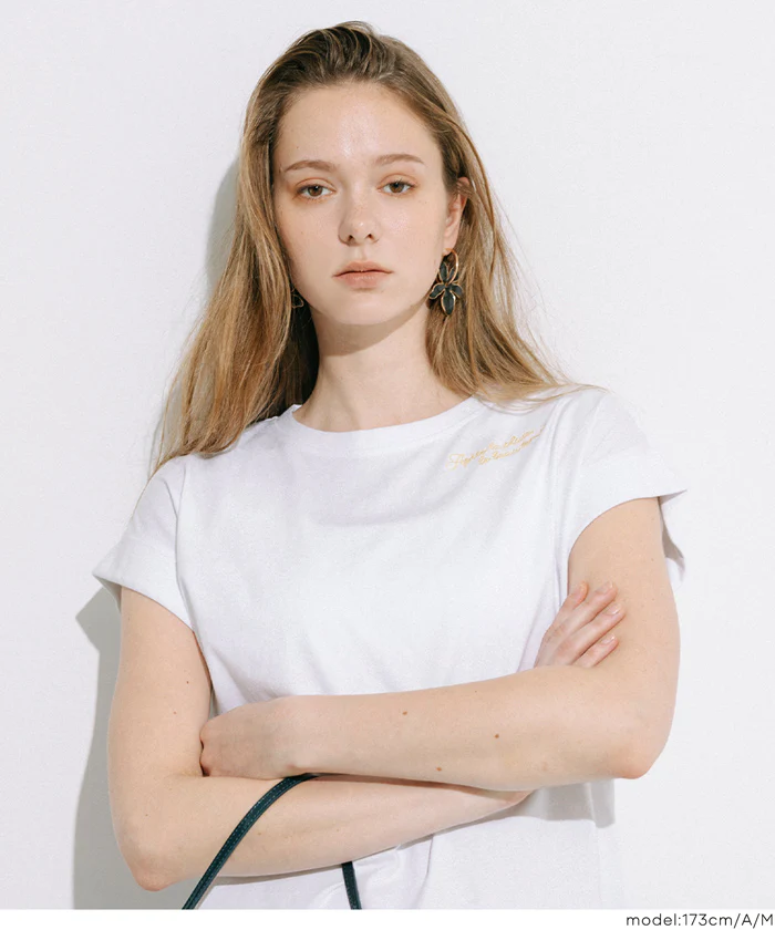 フレンチスリーブ刺繍Tシャツ レディース メール便可 mrb - Image 16