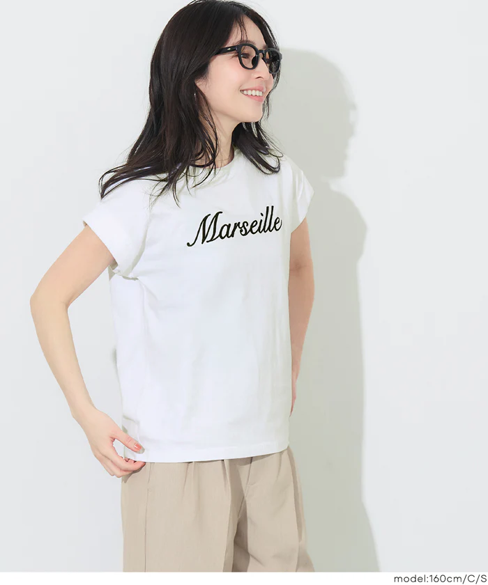 フレンチスリーブ刺繍Tシャツ レディース メール便可 mrb - Image 6