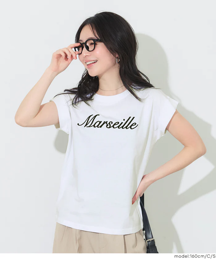フレンチスリーブ刺繍Tシャツ レディース メール便可 mrb - Image 8