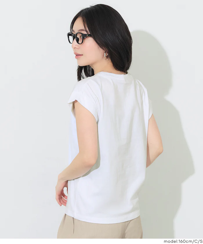 フレンチスリーブ刺繍Tシャツ レディース メール便可 mrb - Image 9
