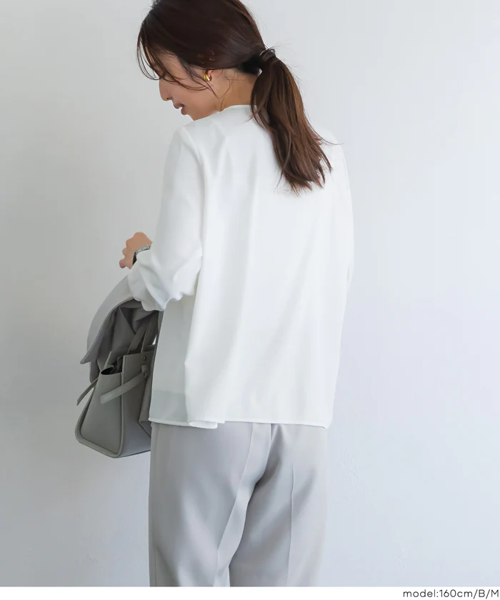 ノーカラーブラウス レディース メール便不可 - Image 10
