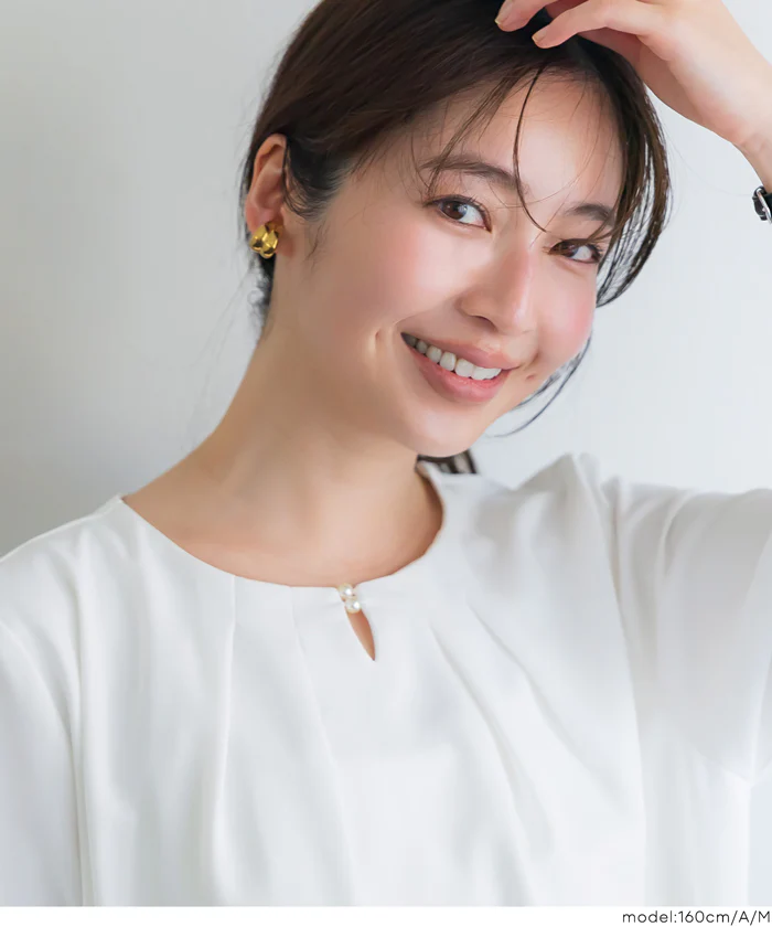 ノーカラーブラウス レディース メール便不可 - Image 6