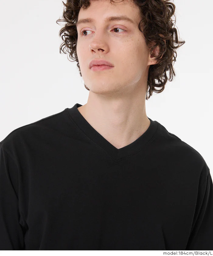 ベーシックVネック半袖Tシャツ メンズ レディース メール便不可 - Image 5