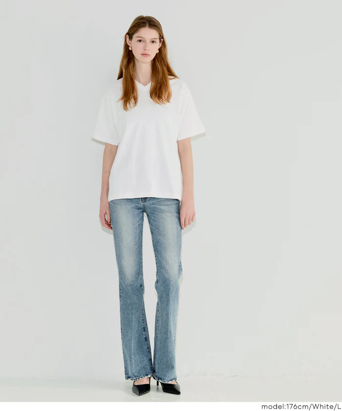 ベーシックVネック半袖Tシャツ メンズ レディース メール便不可 - Image 8