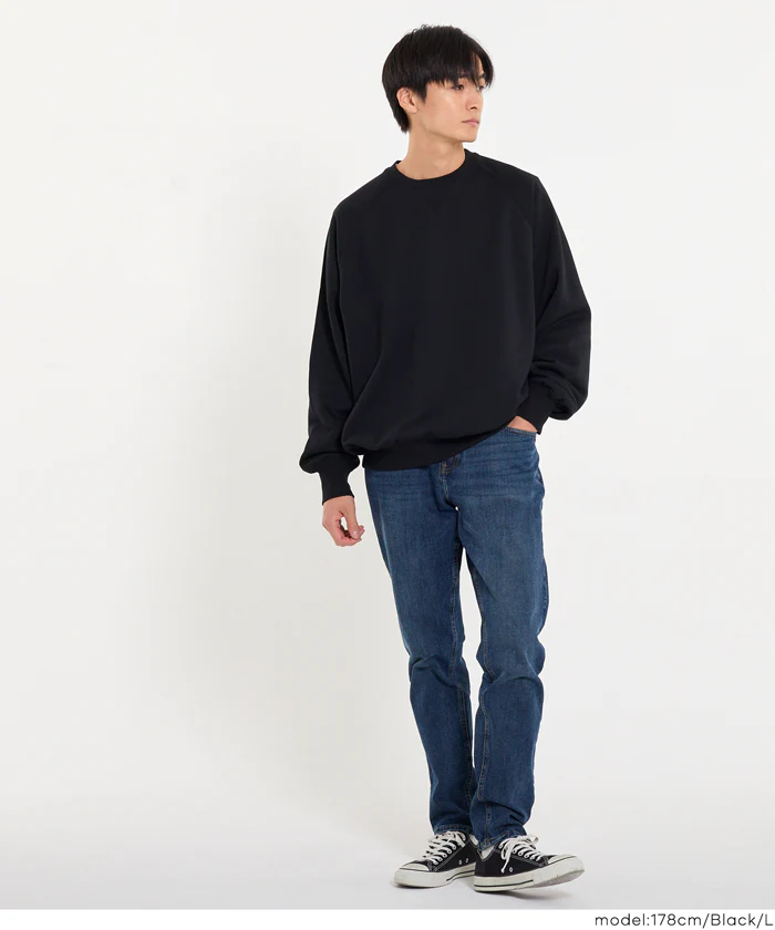 セール★1990円→1490円 ヘビーウェイト裏毛ラグラントレーナー メンズ メール便不可 - Image 7
