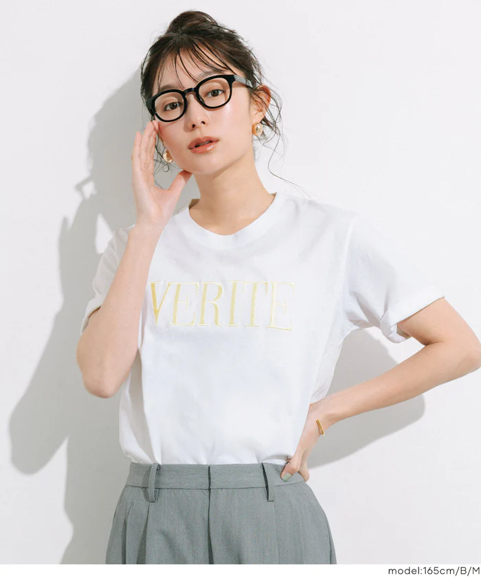 クルーネックロゴTシャツ レディース メール便不可 - Image 3