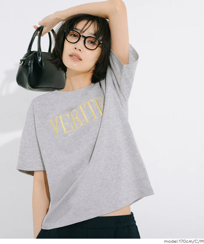 クルーネックロゴTシャツ レディース メール便不可 - Image 6